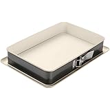 Dr. Oetker 4861 Rectangular Springform Cake Tin, Steel, Cream / Anthracite, 38 x 25 cm