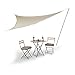 Produktbild Relaxdays Sonnensegel groß mit Stange, dreieckig, Polyester, UV-beständig, einfarbig, Seitenlänge 360 cm, beige