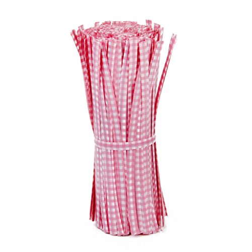 Ca. 500 Stk. Twist Band für Violoncello Hochzeit Partei Candy Tasche oder Allgemeine Verwendung (Rosa) - 5