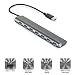 Produktbild Laptone USB 3.0 Hub Superspeed 7 Port Hub Bus Powered und Mit Netzteil (power adapter) für Mac,iMac,MacBook Pro Air,Ultrabooks,Microsoft Surface RT,Laptops,Raspberry pi,drucker -Siber