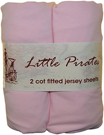 2 x Baby Cot Fitted Sheet 60x120 100% Jersey Cotton Pink