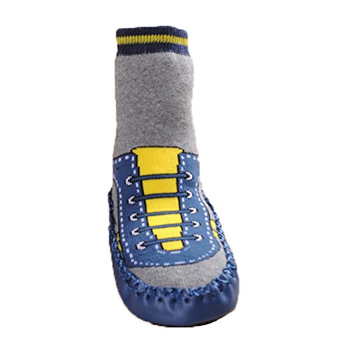 Moolecole Baby Boy Girl Toddlers Kids Children Indoor Floor Slippers Shoes Socks Stockings Moccasins ANTISKID Shoes Cute Socks M