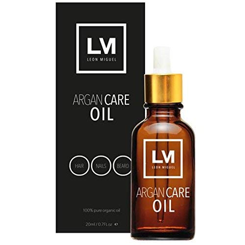 Leon Miguel Argan Care Oil Soin hydratant pour cheveux, peau, ongles et barbe anti-rides et sérum anti-âge