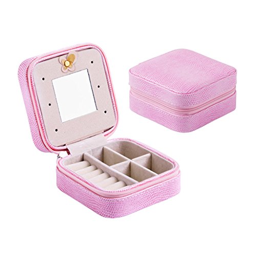 Schmuckschatullen Portable Schmuck Box Transporttasche Ohrring Ring Halskette Armband Veranstalter Halter - 6
