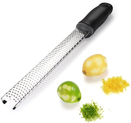 Citrus Lemon Zester &amp; Cheese Grater — Parmesan Cheese, Lemon, Ginger, Garlic, Nutmeg, Chocolate, Vegetables, Fruits - Razor-sharp Stainless Steel Blade + Protective Cover - Dishwasher Safe