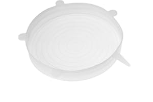 Kexpery Tapas elásticas de silicona reutilizables ecológicas, cubierta redonda para microondas para alimentos, sin BPA, cubiertas de silicona para platos, tarros, cuencos (20,5 cm)
