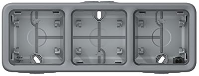 Legrand LEG69680 Plexo Boîtier à Embouts programmable 3 postes horizontaux Gris