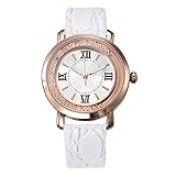 Windy5 Frauen-Dame Girl-Lederband runden Strass runde Uhr Legierung Fall römische Ziffer Platte