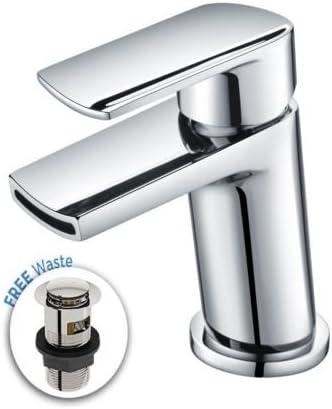 Waterfall Effect Cloakroom Basin Sink Mono Mixer Tap Chrome Brass Waste Plug