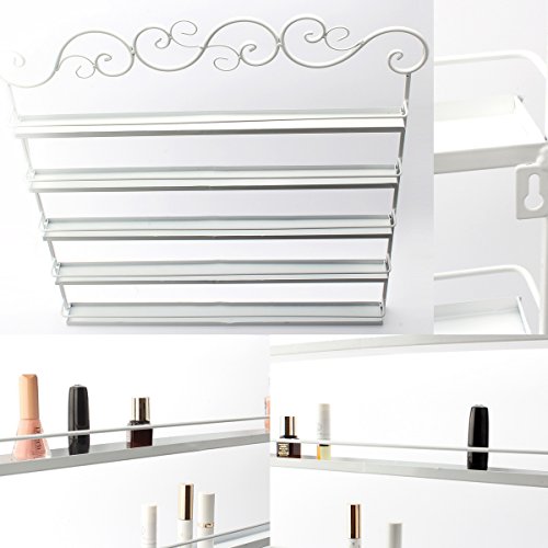 Dazone® 5-tier Metall Herz Nagellack Organizer Aromatherapie und ätherischen Ölen Regal Lippenstiftständer Aufbewahrung (Weiß) - 4