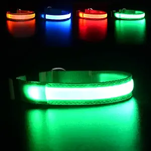 MASBRILL LED Dog Collar,Night Collar Dog DC Rechargeable Waterproof Durable Glowing Dog Collar 4 Colors for Choice