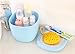Moolecole Fashion Creative Detachable Blue Plastic Trash Bin Table Office Desk Mini Dustbin Trash Can