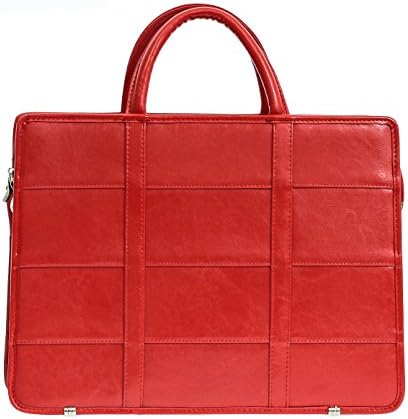 15 Inches Red Genuine Leather Ladies Business Briefcase | Woman Smart Work Bag