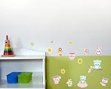 15-teiliges Süße Eulen Wandtattoo Set Kinderzimmer Babyzimmer in 5 Größen (2x16x26cm mehrfarbig) - 2