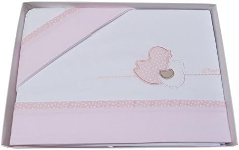 bed sheet 3 pieces embroidered cippi colour pink