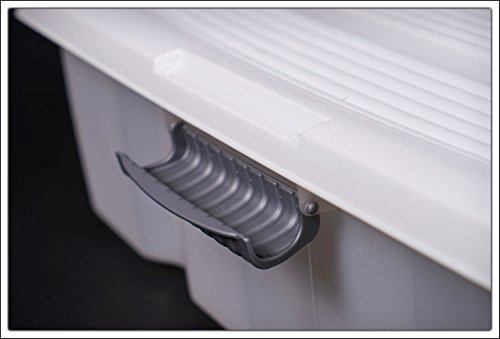 Unterbettkommode mit Rollen – 40 oder 60 Liter – Farbe: weiß (80 x 60 x 17 cm (60 Liter)) - 3