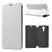 Produktbild UMI PLUS / Plus E Mit Soft Silikon TPU Etui Pu Leder Kunstleder Flip Cover Tasche Hülle Case Handytasche Handyhülle Schutzhülle Etui Halter Halterung Handyhalter (Weiß)