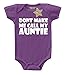 Don't Make Me Call My Auntie Print Purple & White 0 - 3 Months