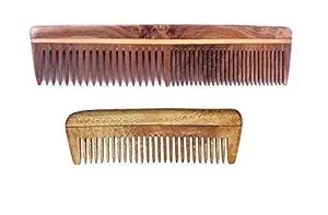 Majik Hair Neem Wood Comb For Control Hair Fall Natural Brown Pack of 1 (Model No 2)