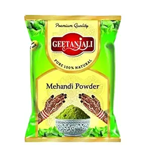 Geetanjali | Natural Mehandi | Henna Leaves Powder for Hair Growth | Hair Care | Hair Color | Hand Design | Rajasthani Natural Mehandi | Hair Dye | Hair Conditioning | Hair Care | Herbal Product | For Men And Women | Pack of - 400 gm