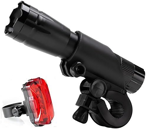 Bike Lights, MOMONY Super Bright Bicycle Headlight and Taillight Set, 300LM LED Water Resistant Cycling Safety Front Flashlight and Rear Light- Black