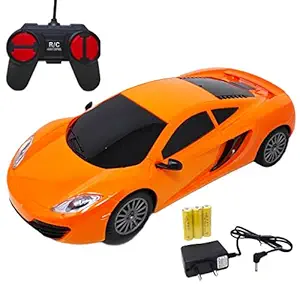 TANMAN TOYS 1:24 Rechargeable Remote Control Car Toys for Boys Kids, Super Racing Car for Kids 5 Years+, Remote Control Car for Boys 10 Years, Radio Control Full Function Rimotcantorl car (Orange)