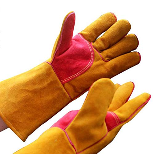 spécifications Gants De Cheminée De Jade, Gants en Cuir Bruns, Gants De Four, pour Le Travail De Jardinage Gants D'isolation De BBQ