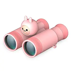 Binoculars for Kids 10X Compact Binocular Toys High-Resolution Real Optics Small Telescope for Bird Watching Travel Cam g Best Gifts for Boys Girls(Pink) -Layfoo