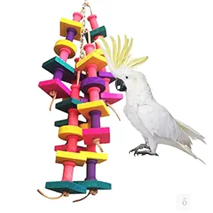 Keersi Natural Wood Bird Chew Toy for Large Parrot Conure Macaw African Grey Amazon Cockatoo Budgies Parakeet Cockatiel Lovebird Cage