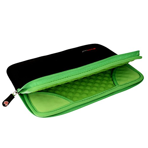 Techgear ® [SENTINEL PRO Sleeve (alle)] Slim Neopren Reißverschluss-Schutztasche Schutzhülle mit Anti-Shock-Blasen innen Grün grün 9-11 inch Screen - 4