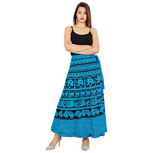 Modern Kart Womens Wrap Around Cotton Skirt (MKSKT023, Blue, Free Size) RS.299 (81.00% Off) - Amazon