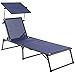 Produktbild Baltico Aluminium Gartenliege Sonnenliege Strandliege Freizeitliege mit Sonnendach 193x63x32 cm (Blau/Grau)
