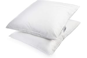 H&F Heimtextilien Podwójny zestaw wysokiej jakości | poduszka 80 x 80 cm | wypełnienie: 1500 g pióra, gęsi pióra, 100% naturalna poduszka | poszewka: 100% bawełna | poduszka z pierza 80 x 80 cm | certyfikat Oeko-TEX