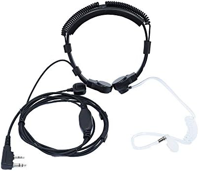 2pin Finger PTT Throat MIC Covert Acoustic Tube Earpiece Headset for Baofeng UV-5R 888S UV-82 Kenwood