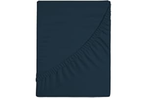 Zer0bed, Lenzuolo Sotto con Angoli Matrimoniale Tinta Unita 100% Cotone ANGOLO MAXI 30CM, 2 Piazze, Blu, 180x200