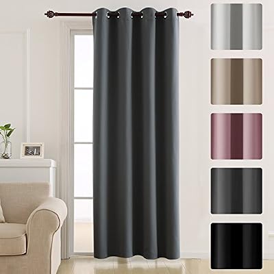 Deconovo Rideau Isolant Thermique Fenetre Treatment Hand Made Curtain Oeillet Rideau Occultant pour Chambre Fille 132x213cm Gris Fonce