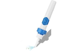 JICICUXI Ear Wax Removal,Electric Ear Wax Removal Kit Ear Cleaner Ear Wax Remover with 2 Pcs Silicone Replacement Heads Electric Ear Cleaner for Adults and Children Safety,Blue