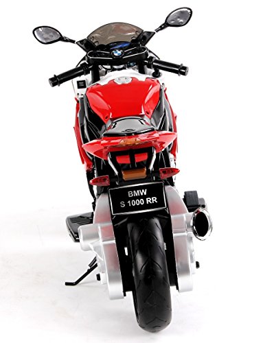 BMW S 1000 RR Original Lizensiert Motorrad für Kinder, EVA räder, Metallrahmen, Zündschlüssel, 2x Motor, 12 V Batterie, abnehmbare Hilfsräder