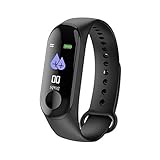 Hswt Fitness-Tracker Sport-Armband Überwachung Der Herzfrequenz 0,96 Farbbildschirm IP67 Wasserdicht Ios Android Mehrsprachig Aktivitäts-Tracker,Black