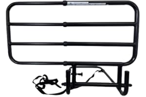 TERMIGEA Sponda letto anticaduta, barriera telescopica allungabile e ribaltabile per anziani con kit fissaggio alla rete- acciaio verniciato nero