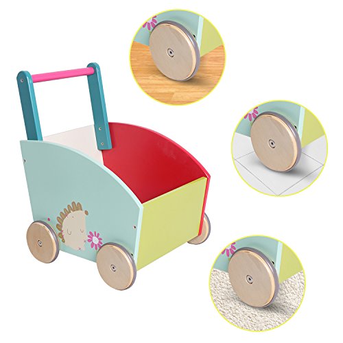 Labebe – Kinder Spiel und LaufwagenLauflernhilfe aus Holz (Igel) - 6