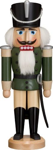 Nutcracker Christmas Seiffen Hussar green glazed 38 cm Ore Mountains NEW