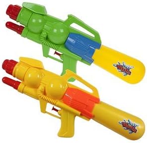 2 x 14" 36cm Super Pump Action Spray Water Gun Cannon Summer Toys - Well made, durable &amp; strong Shoots water 20ft.