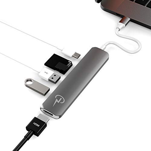 CharJenPro USB C Hub for MacBook Pro (M1) 16", 15", 13", 2021, 2020, 19,18, MacBook Air 2020, 2019, 2018, USB C Power, HDMI 4K, 2 USB 3.0, microSD, SD Card Readers.