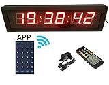 cronometro led pared Calidad de brillo y sonido de alarma ajustable, easily-operate por control remoto IR, aprobado por la CE y RoHS, larga vida útil fuente de luz LED, alto brillo, instalación de pared