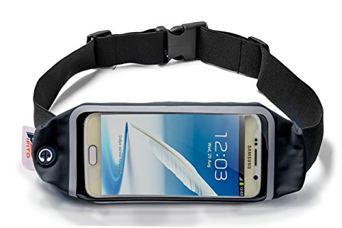 Pifito Running Belt (TM) - Touchscreen Window Fits All Phones (Black, 5.5 in. Touchscreen Window)