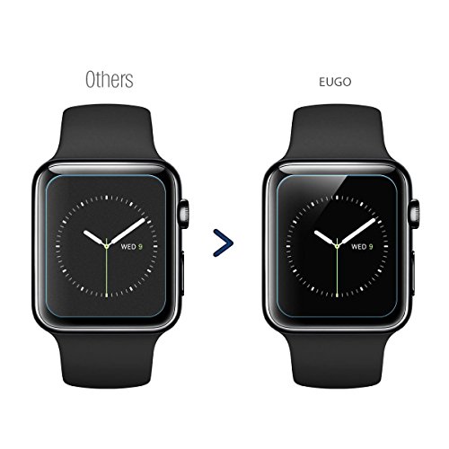 [2 Stück] Apple Watch 38mm Schutzfolie, EUGO Panzerglas Folie Unterstützt 3D Touch Displayschutzfolie für Apple Watch 38mm – Transparent - 5