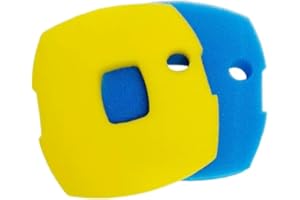 kychenBase CUF-3800 / CUF-5800 Teichfilter Schwämme – Filtermatten für Teichfilter, Ersatz Filtermedien, Filterschwämme (1 x Blau Grob, 1 x Gelb)