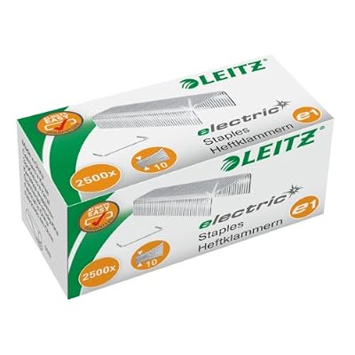 Leitz Agrafes e1, Longueur 4 mm, 2500 Pièces, Agrafe jusqu’à 10 Feuilles, Fil Acier Résistant, 55680000