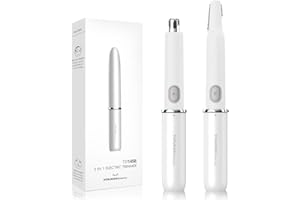 ‎TOUCHBEAUTY TOUCHBeauty Augenbrauentrimmer, Nasen Ohr Trimmer, 2 in 1 Präzision Elektrischer Haarentferner, Schmerzlos für Gesicht Kinn Lippen Hals Bikini-line Achselhöhle Weiß